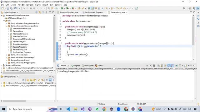 Reverse an Array | Java Interview Series | AutomateWithAmit смотреть онлайн