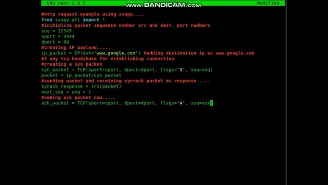 Penetration Testing Module 2 Section 3 Part 6: Scapy library to create a HTTP request смотреть онлайн