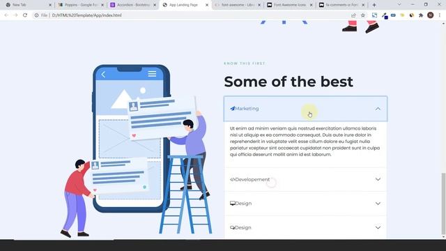 Create app landing page using HTML, CSS, Bootstrap смотреть онлайн