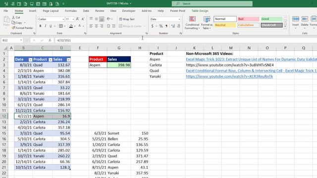 SUMIFS with Dynamic Data Validation List & Conditional Formatting for Row. Excel Magic Trick 1739 смотреть онлайн