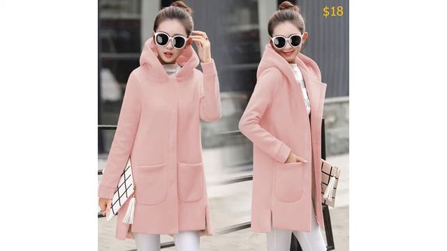 Одежда с AliExpress. Длинное женское пальто куртка осень зима с длинными рукавами и капюшоном. смотреть онлайн