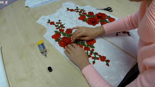 Нашивание аппликации на ткань. Sewing The Application On The Fabric.