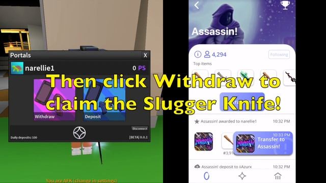 How to get the new slugger knife in Assassin! (ROBLOX) смотреть онлайн