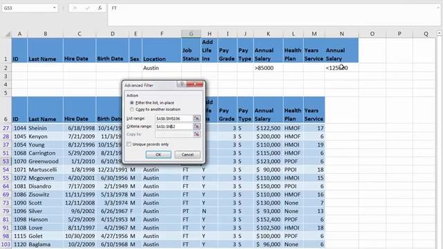 Excel 2016 Advanced Filter Feature смотреть онлайн