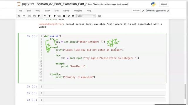 Python for Beginners - 037 | Errors and Exception in Python | Raise Exceptions| try except finally смотреть онлайн