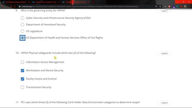Cybersecurity Compliance Framework & System Administration WEEK 1 & 2 Quiz Answers Coursera | IBM смотреть онлайн