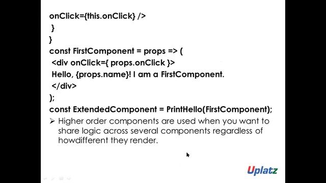 Props, Creating & Nesting Components, Component States, setState | ReactJS Training Course | Uplatz смотреть онлайн