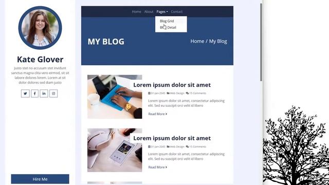 Complete Responsive Personal Blog Website Design - HTML - CSS -JS- 100% Free - Free Website Code смотреть онлайн