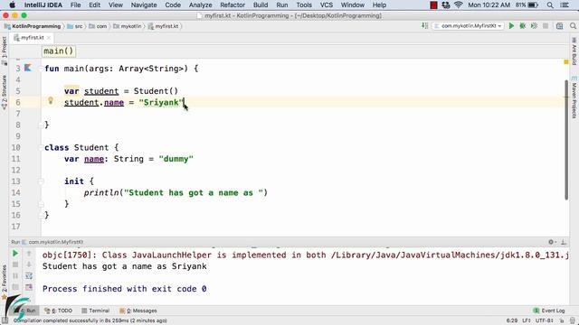 Kotlin Class Definition, init Block and Primary Constructor. Object Oriented Kotlin for Android #8. смотреть онлайн