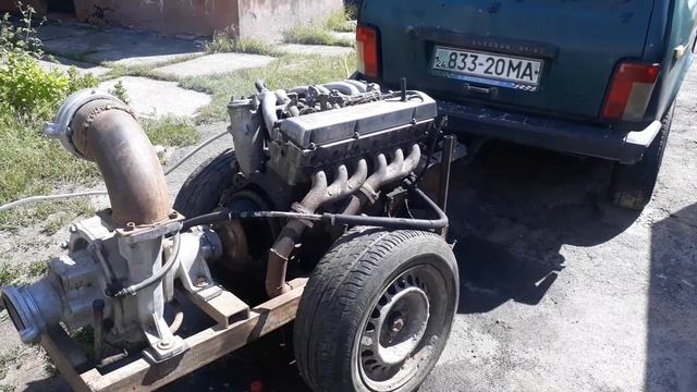 Мотопомпа Мерседес 3.0 ОМ603. Насос ПН-40 (облегченка). Для полива. смотреть онлайн