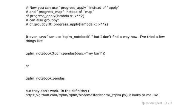 Pandas : How to use tqdm with pandas in a jupyter notebook? смотреть онлайн