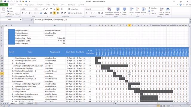 Simple Method to create Excel Gantt Chart with Dynamic Task Bar and Holidays Marker смотреть онлайн