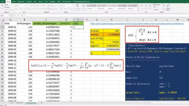 027 Optimal Lambda for Box Cox transformation in Excel & R смотреть онлайн