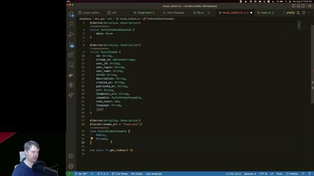 Stream archive: Creating an Axum server to serve JSON (2022-08-22) смотреть онлайн