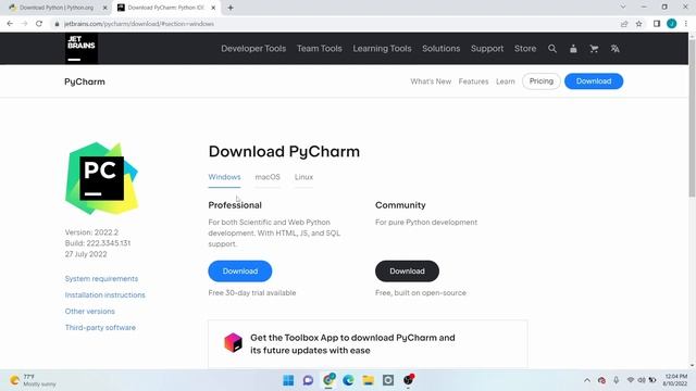 How to Install Python & PyCharm on Windows 10/11 (2022) смотреть онлайн