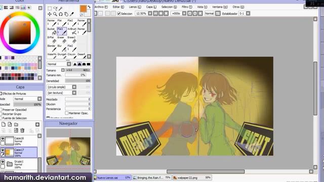 Frisk and chara (Undertale)- SPEEDPAINT Paint Tool Sai смотреть онлайн
