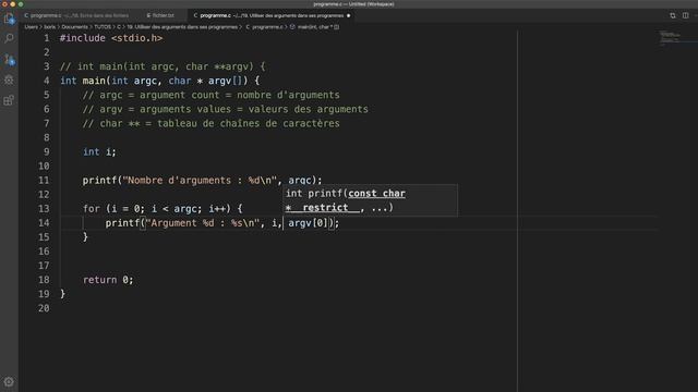 TUTO C - #20 Utiliser des arguments dans ses programmes смотреть онлайн