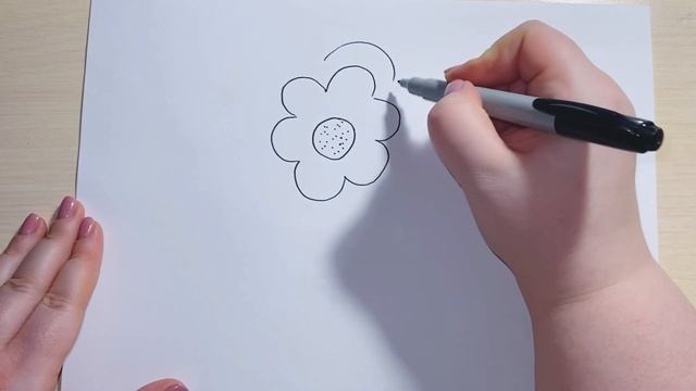 Как нарисовать цветок. Простой способ нарисовать цветок детям. Детская палитра смотреть онлайн