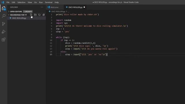 HOW TO MAKE DICE ROLLER USING PYTHON || MADE BY C0DER.69 || LINK IN DESCRIPTION || 2020 смотреть онлайн
