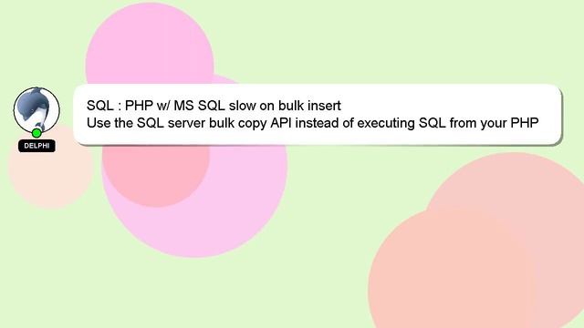 SQL : PHP w/ MS SQL slow on bulk insert смотреть онлайн