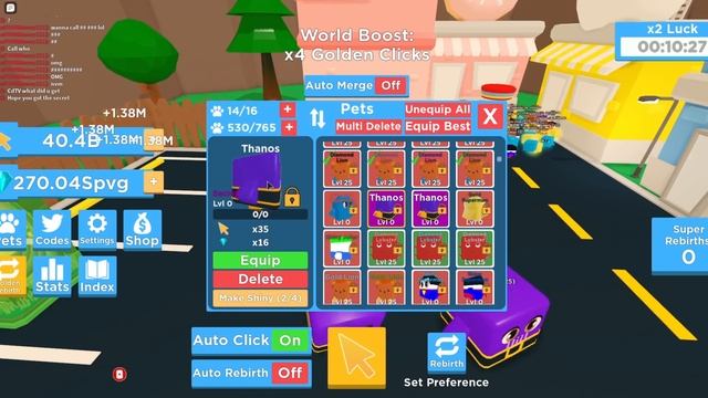 [?HERO] Clicking Champions HATCHED NEW SECRET PET *THANOS* HERO WORLD! NEW SCHIZELPOPS WORLD ROBLOX смотреть онлайн