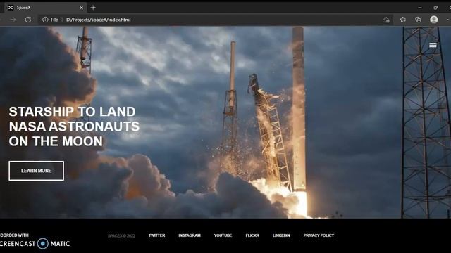 SpaceX Clone using HTML, CSS & JavaScript || Intro video || Developer Dude web development #clone смотреть онлайн