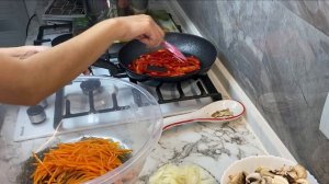 Фунчоза с мясом и овощами | Салат фунчоза по корейски рецепт. вкусный салат из фунчезы лапша фунчоз