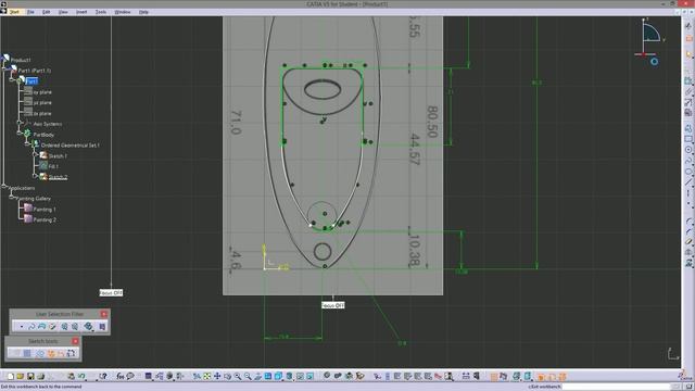 CATIA V5 - SKETCH TRACER & GENERATIVE SHAPE DESIGN смотреть онлайн
