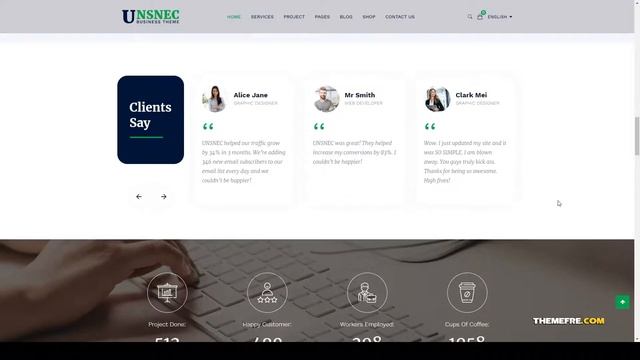 Unsnec - Multipurpose Business WordPress Theme consulting freelancer Build Website смотреть онлайн