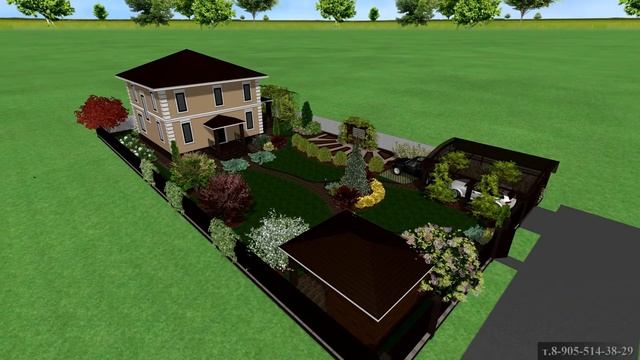 Проект ландшафтного дизайна участка 9 соток, г. Щёлково смотреть онлайн