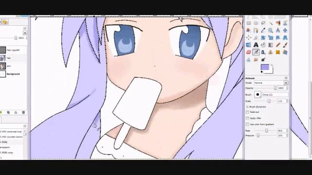 Speed Paint Kagami from Lucky Star on Gimp♥ смотреть онлайн