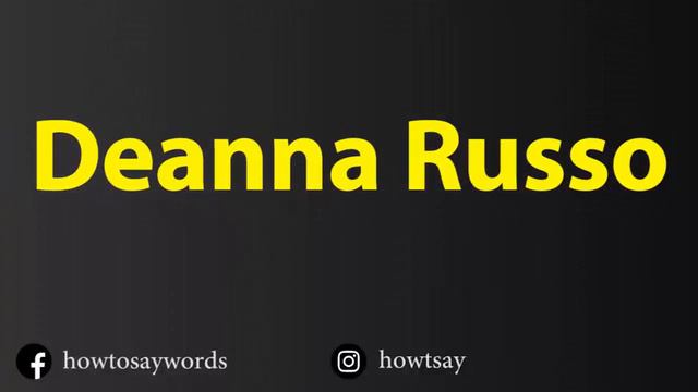 How To Pronounce Deanna Russo смотреть онлайн