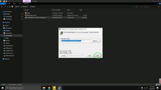 How To Install MASM (Dosbox)  On Windows 10.