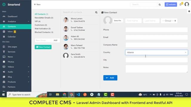 CMS with Admin Dashboard and Frontend PHP Laravel Source Code смотреть онлайн