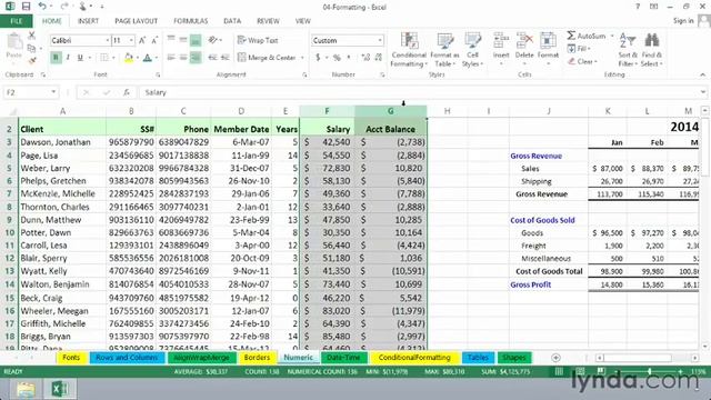 Exploring numeric and special formatting from the Course Excel 2013 Essential Training смотреть онлайн