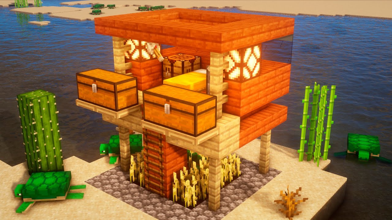 ПЛЯЖНЫЙ ДОМ В МАЙНКРАФТ! смотреть онлайн