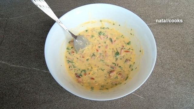 Блины с ветчиной и сыром//Pancakes with ham and cheese смотреть онлайн