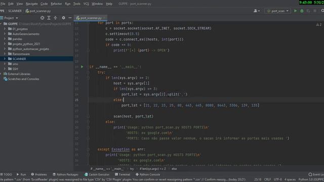 PORT SCANNER FEITO EM PYTHON смотреть онлайн