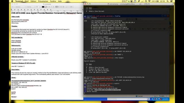 CVE-2013-2460 Java Applet ProviderSkeleton Vulnerability Metasploit Demo смотреть онлайн