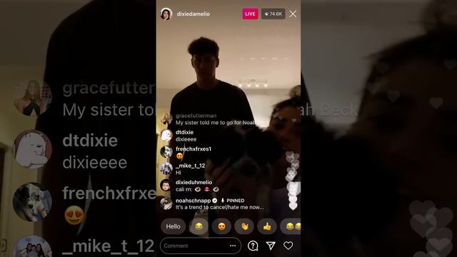 Dixie damelio and Noah beck live stream. 10.23.2020 смотреть онлайн