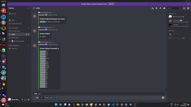 rm -rfv via discord bot on docker смотреть онлайн