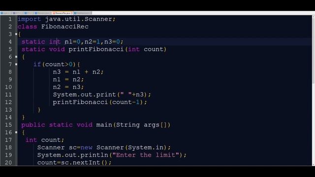 Java program -Fibonacci series up to a limit (With & without Recursion) (മലയാളം) Download program смотреть онлайн
