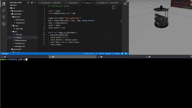 ROS custom MSG example (python side) смотреть онлайн