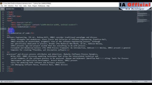 Indentation Of Code . How to Indent of your code? Learn HTML смотреть онлайн