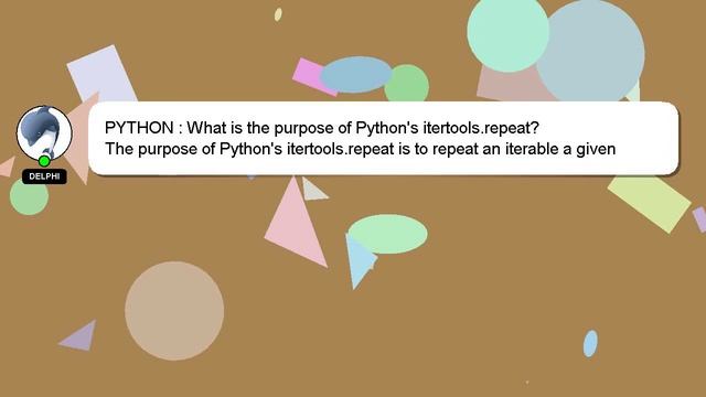 PYTHON : What is the purpose of Python's itertools.repeat? смотреть онлайн