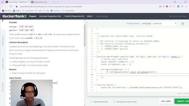 Solving Sparse Arrays HackerRank Interview Problem смотреть онлайн