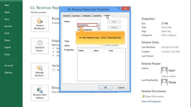 Creating Custom Document Properties in Excel смотреть онлайн