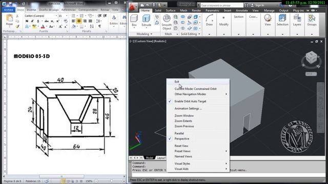 MASTER OF ENGINEERING AutoCAD 2012 - modelo 3D - 03 смотреть онлайн