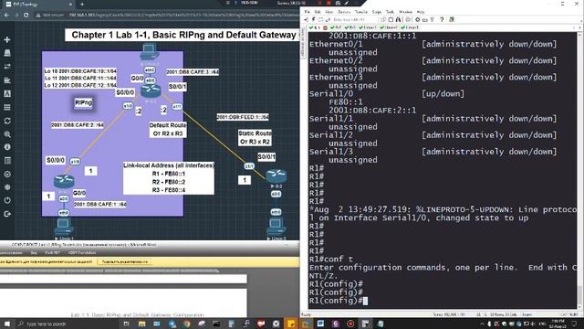 CCNP Routing Chapter 1 Lab 1-1, Basic RIPng and Default Gateway Configuration смотреть онлайн