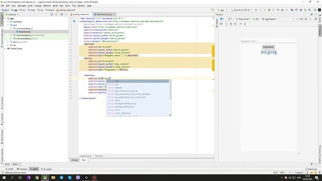 EditText, Button, TextView (2 Урок) [Java Android, Android Studio]